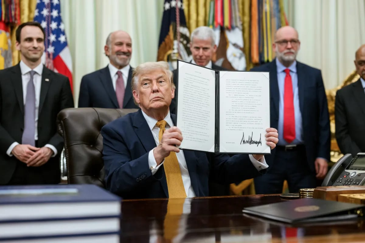 President Donald J. Trump signs Executive Orders on quantum in the Oval Office