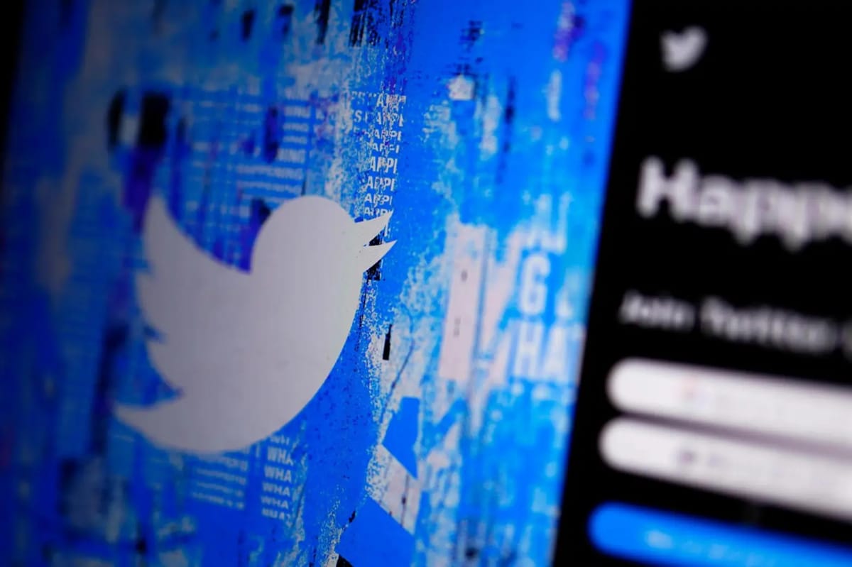 Twitter splash page is seen on a digital device