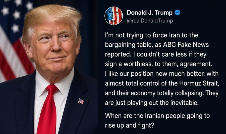 Trump posts about Iran.
