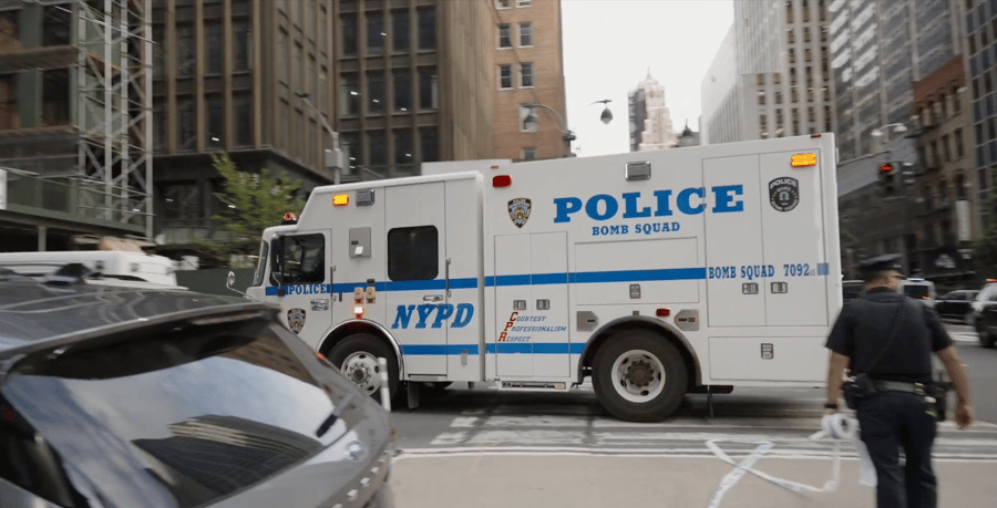 NYPD bomb squad responding to 42nd and 3rd Avenue close to the UN